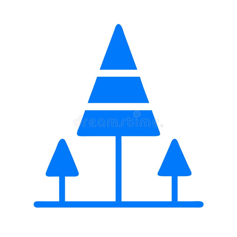 A blue tree with three branches and three trees in the background vector illustration