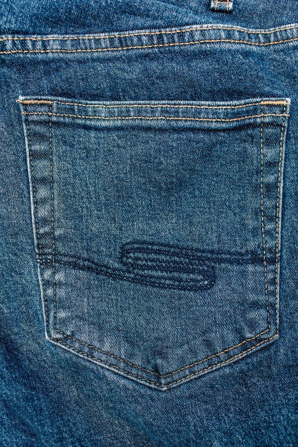 Blue Trendy Jeans Close-up with Back Pocket View Stock Photo - Image of ...