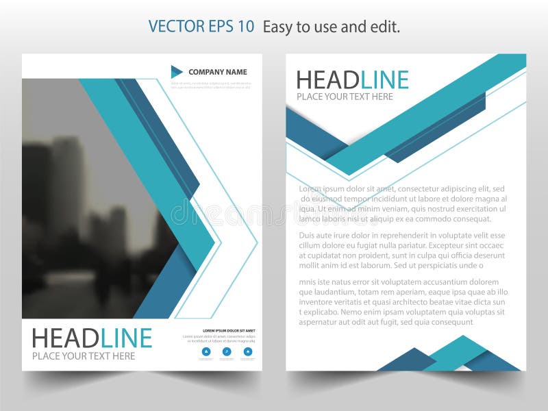 Blue triangle abstract Vector Brochure annual report Leaflet Flyer template design, book cover layout design vector illustration