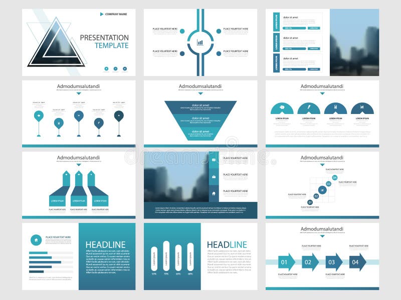 Blue triangle Bundle infographic elements presentation template. business annual report, brochure, leaflet, advertising flyer royalty free illustration