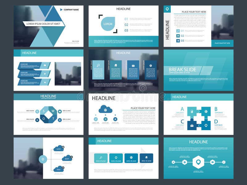 Blue triangle Bundle infographic elements presentation template. business annual report, brochure, leaflet, advertising flyer vector illustration