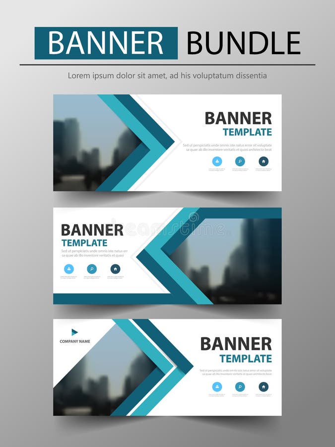 Blue triangle business banner template, header cover for website design template. horizontal banner layout royalty free illustration