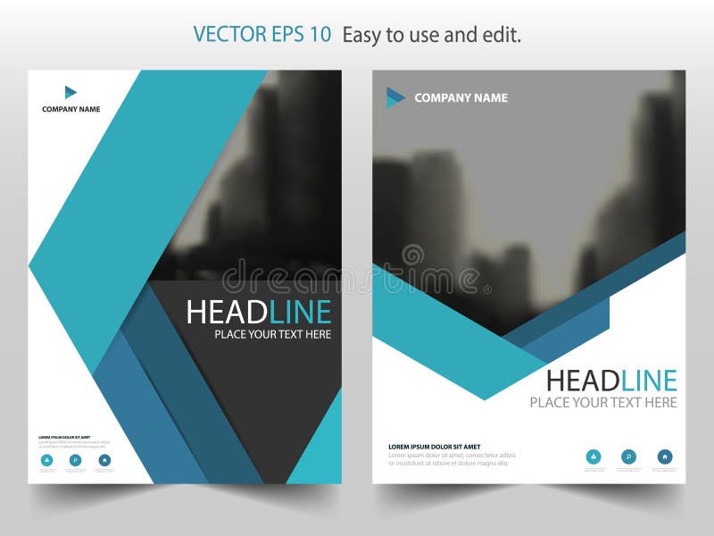 Blue triangle business Brochure Leaflet Flyer annual report template design, book cover layout design, abstract presentation vector illustration