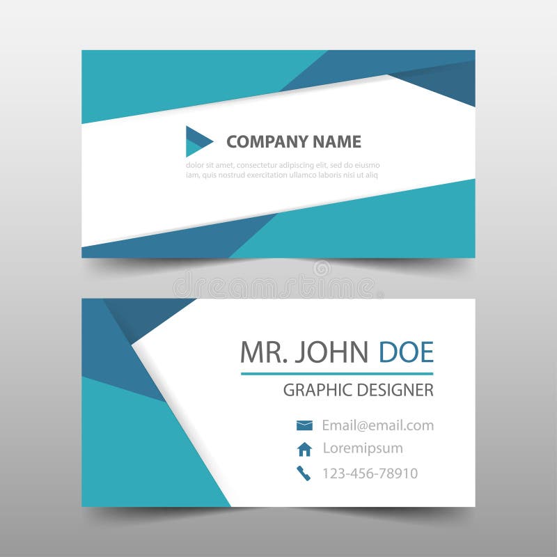 Blue triangle corporate business card, name card template ,horizontal simple clean layout design template , Business banner royalty free illustration