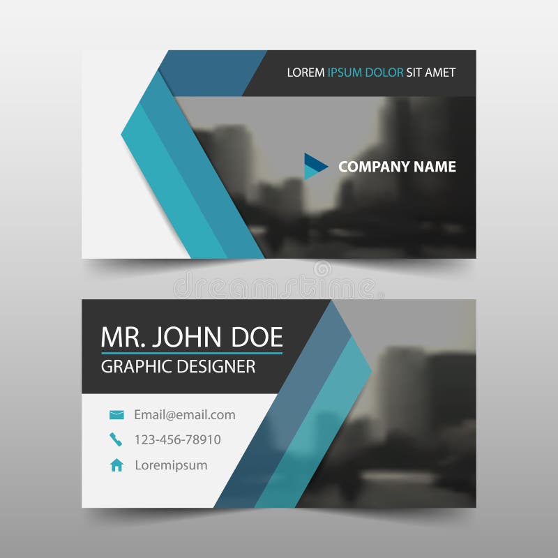 Blue triangle corporate business card, name card template ,horizontal simple clean layout design template , Business banner stock illustration