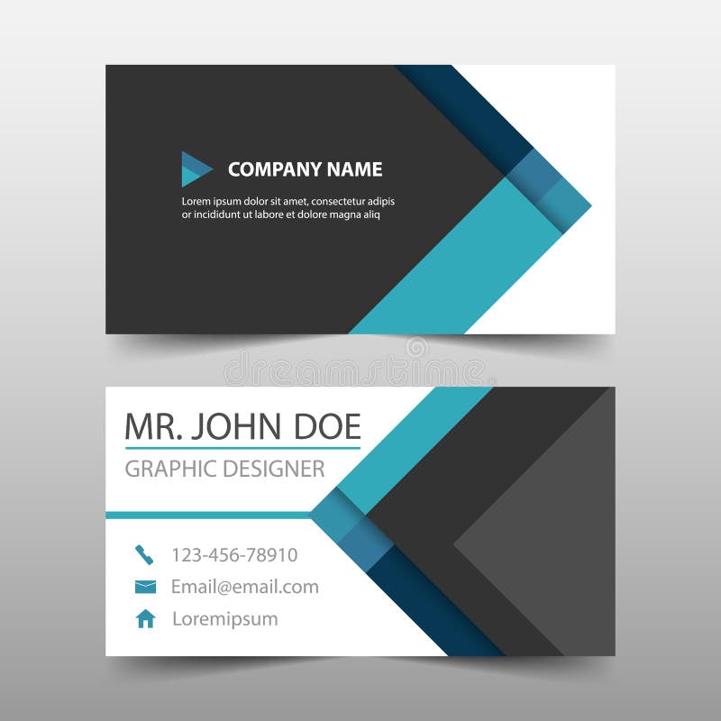Blue triangle corporate business card, name card template ,horizontal simple clean layout design template , Business banner stock illustration