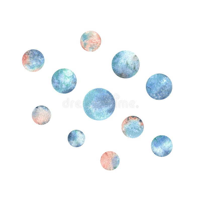 Blue, turquoise, coral water bubbles. Hand drawn watercolor illustration. Sea animals, underwater world, seafood. Set of isolated objects on a white background for decoration and design. Blue, turquoise, coral water bubbles. Hand drawn watercolor illustration. Sea animals, underwater world, seafood. Set of isolated objects on a white background for decoration and design