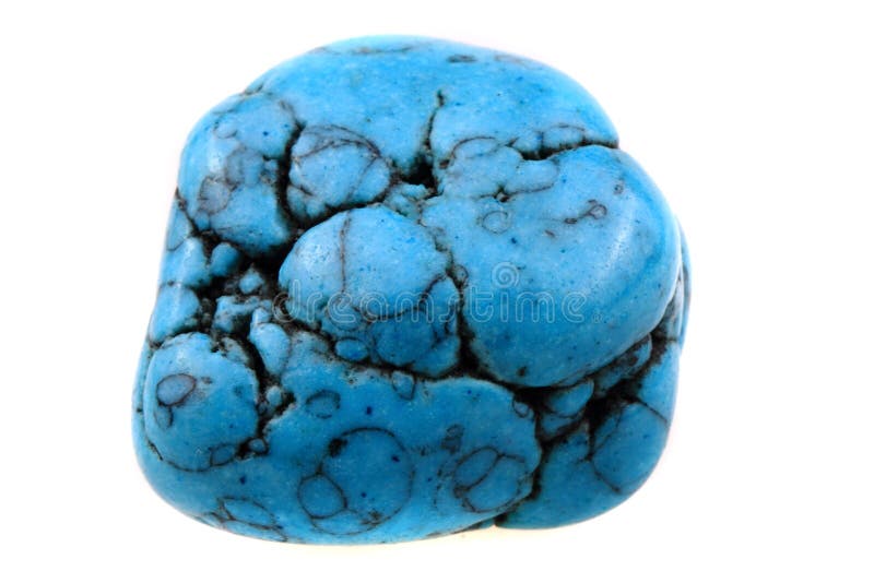Blue turquoise mineral isolated royalty free stock photography