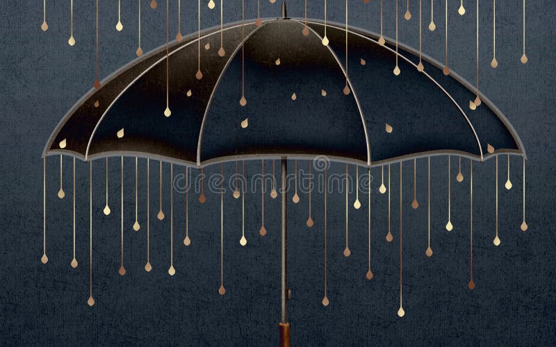 blue umbrella art design background