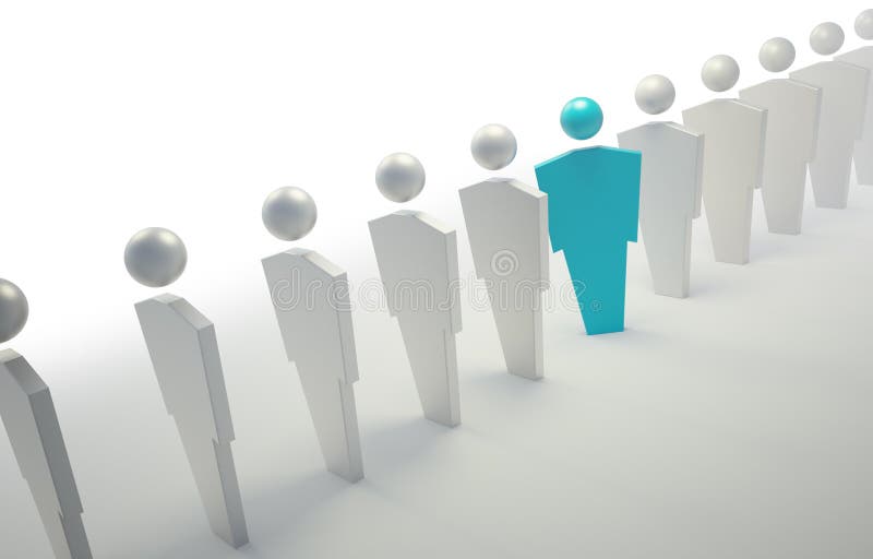 Blue unique character in a line vector illustration