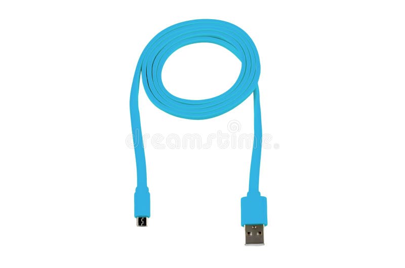 Blue Usbcable Micro Usb Isolated Stock Photo Image of hardware