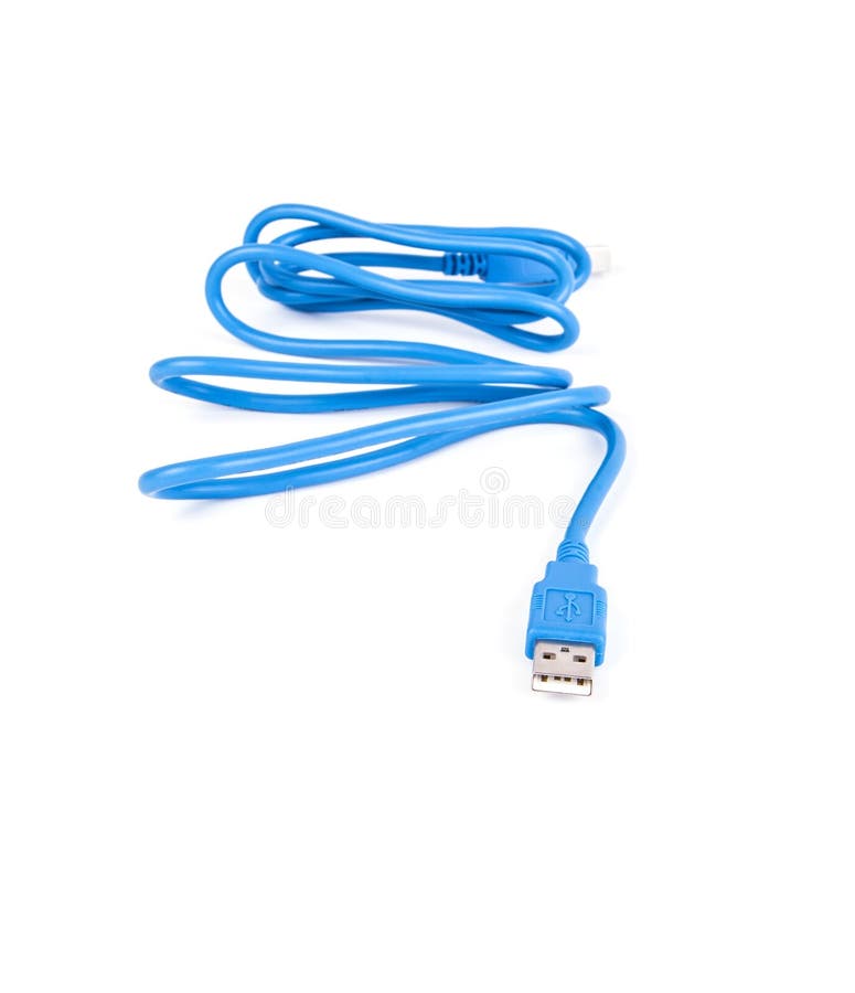 Blue USB Cable Plug stock image. Image of cord, equipment 50864763