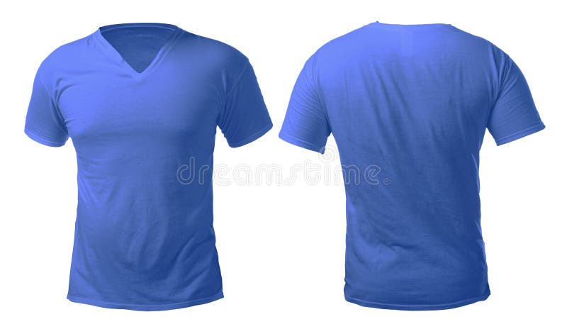 Blue V-Neck Shirt Design Template Stock Image - Image of clothing ...