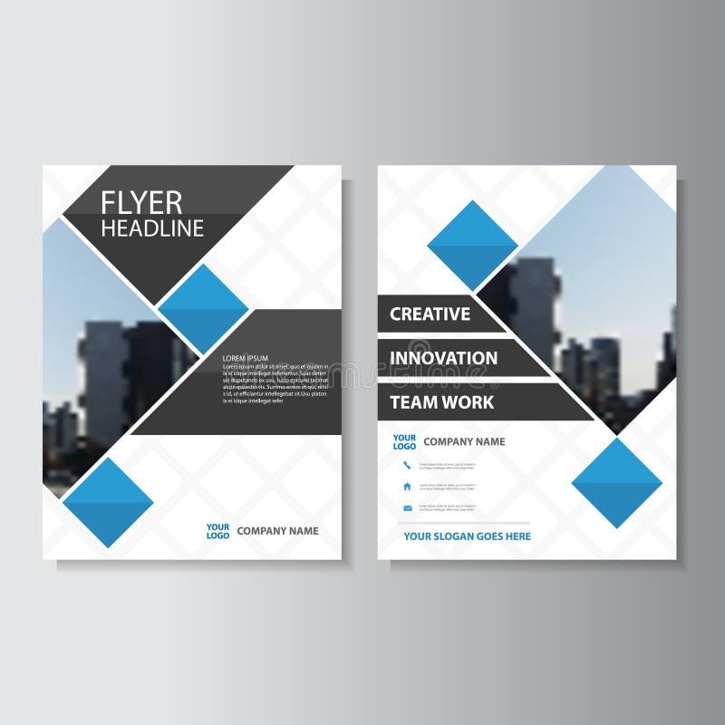 Blue Vector annual report Leaflet Brochure Flyer template design, book cover layout design, Abstract presentation templates