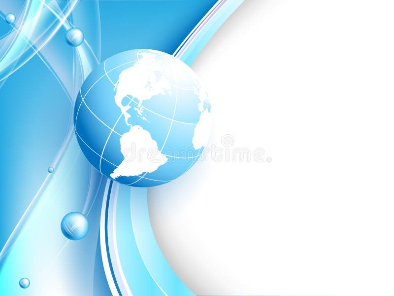 Blue vector background with globe. Eps10