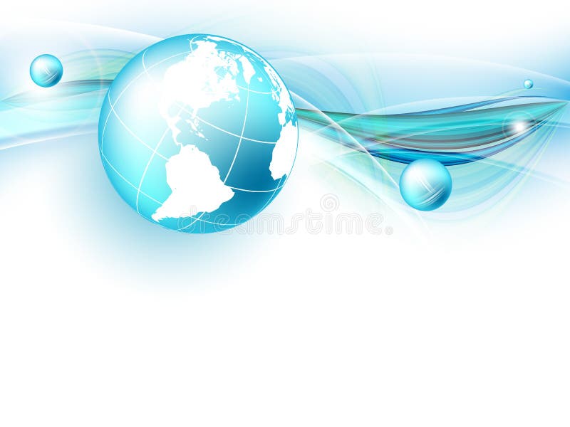 Blue vector background with globe. Eps10