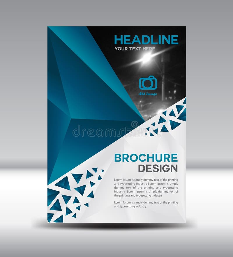 blue vector brochure flyer and cover template polygon vector ill polygon graphic flyers