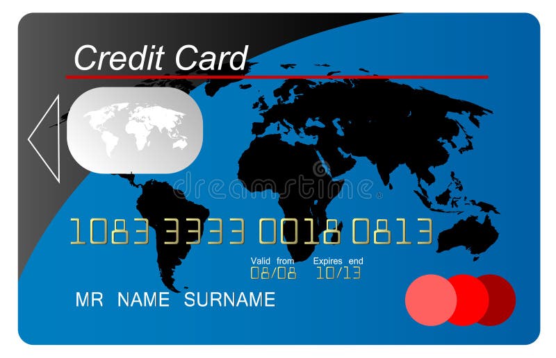 Blue vector credit card