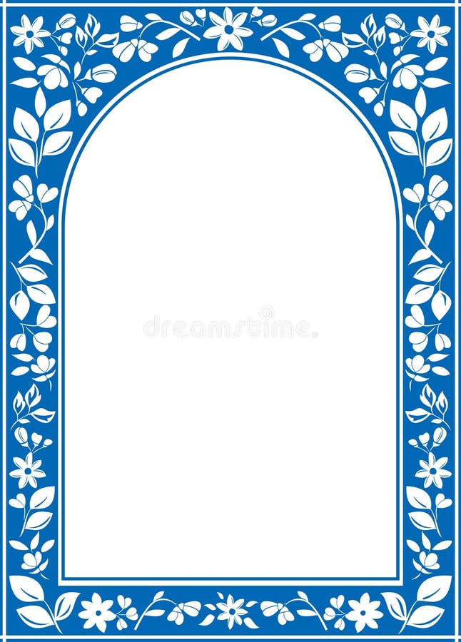 Blue vector floral arch frame