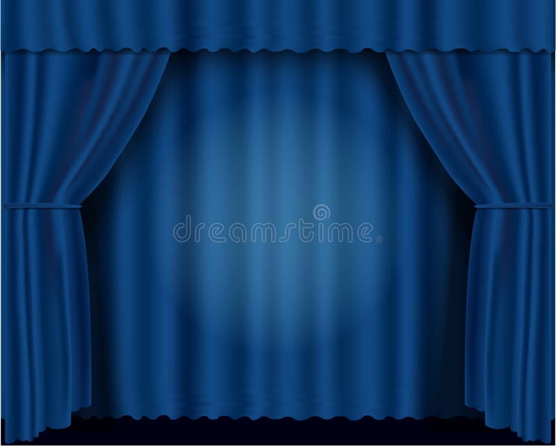 Blue vector illustration theatrical curtains stock illustration