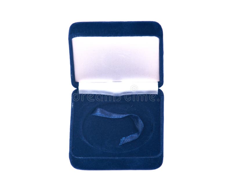 Blue velvet jewelry box stock photo. Image of isolated 78232436