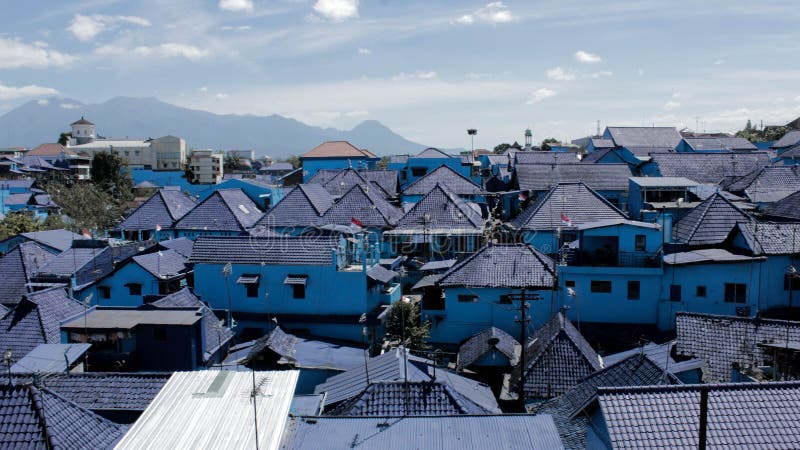  Blue  Village  In Malang  East Java Stock Image Image of 