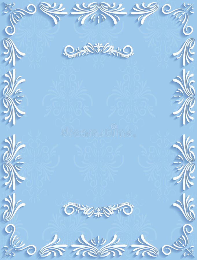 Blue Vintage Background with Floral Stock Vector Illustration of
