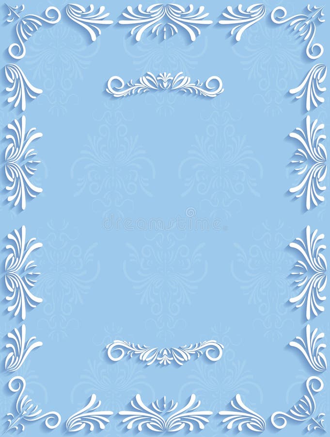 Blue Vintage Background with Floral Stock Vector - Illustration of label,  elegant: 63652203