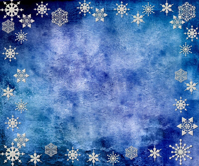 Blue Vintage Snowflakes Background Stock Illustration - Illustration of