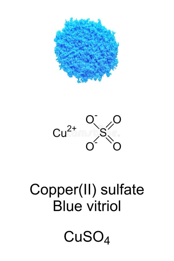 Blue vitriol, copperII sulfate, or cupric sulphate. Inorganic compound with chemical formula CuSO4. Pentahydrate crystals are also named bluestone or Roman vitriol. Used as fungicide and herbicide. Blue vitriol, copperII sulfate, or cupric sulphate. Inorganic compound with chemical formula CuSO4. Pentahydrate crystals are also named bluestone or Roman vitriol. Used as fungicide and herbicide.