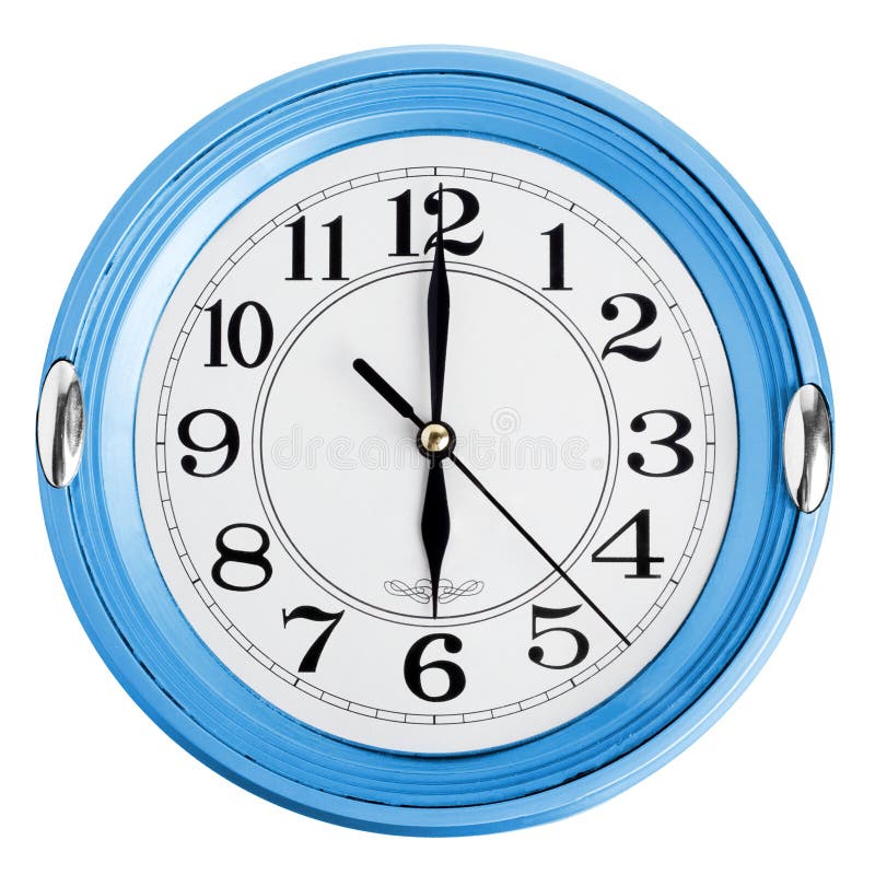 Blue wall clock stock image. Image of front, night, measurement 40868837