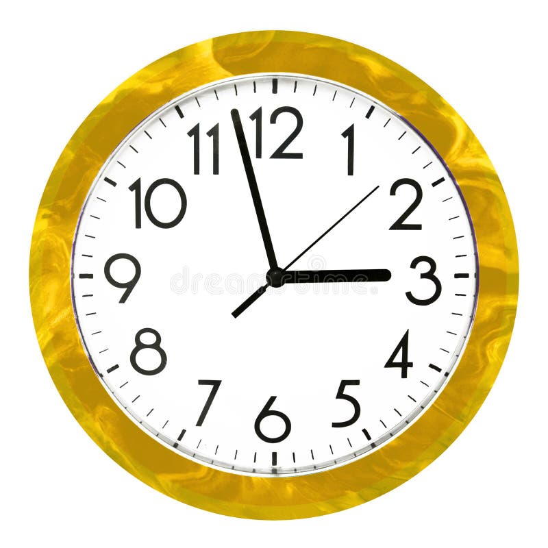Blue Wall Clock. Isolated On White Background. High Quality Photo Stock