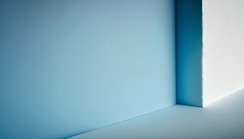 Blue wall with light and shadow. Abstract background. 3d rendering royalty free illustration