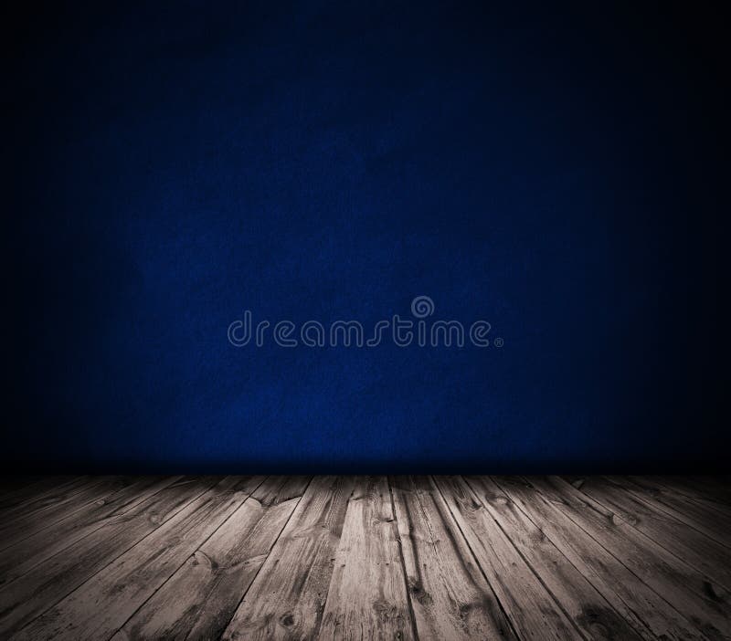 Blue Wall and Wooden Floor Interior Stock Image Image of leather, gray 49857367