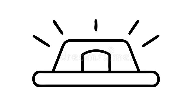 Blue warning light icon, signifies alert, emergency, or police , vector design Generative AI royalty free illustration