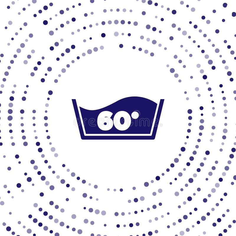 Blue Washing Under 60 Degrees Celsius Icon Isolated on White Background