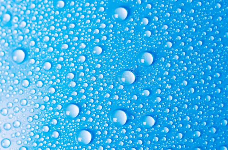 Blue water drops background selected focus stock images