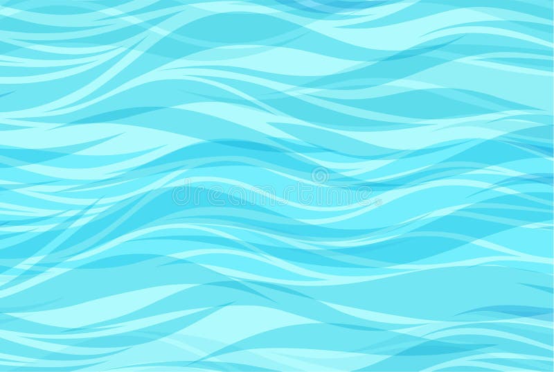 Blue water sea waves abstract vector background. Water wave curve background, ocean banner illustration