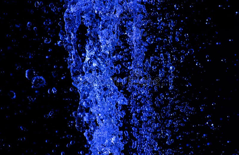 Blue Water Splash on Black Background Stock Photo - Image of black,  relaxation: 62968514