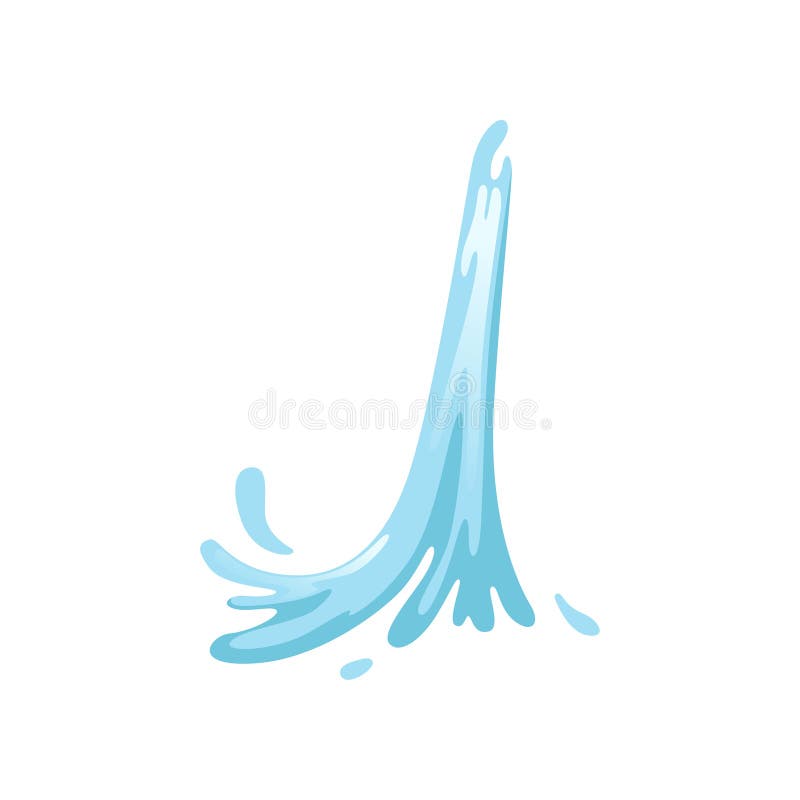 Blue water splash with drops vector Illustration on a white background