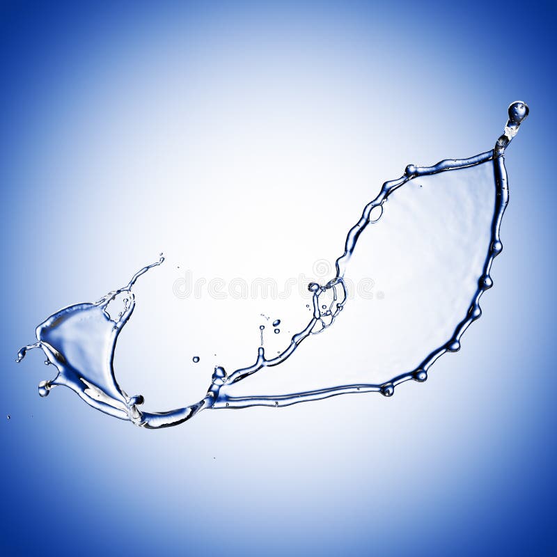 Blue Water Splash Isolated on Blue Background Stock Illustration
