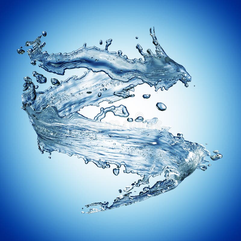 Blue Water Splash Isolated on Blue Background Stock Illustration