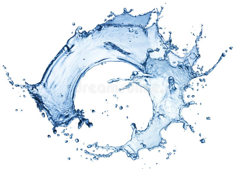 Blue water splash isolated