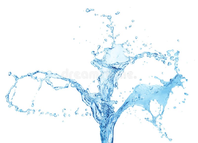 Blue water splashing stock images