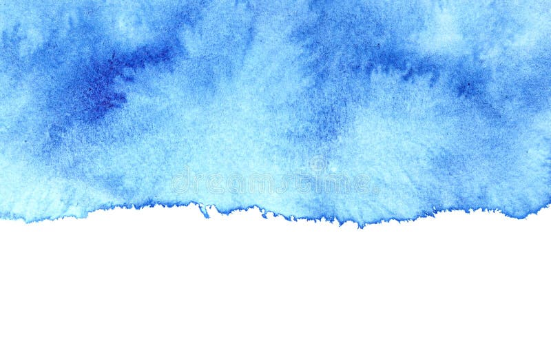 Blue Watercolor Stain with Isolated Edge Stock Illustration