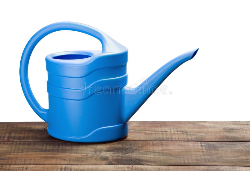 Blue watering can stock image. Image of blue, plastic 29784747