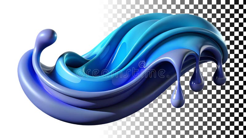 Blue wave crest, ocean wave, sea wave, water wave, wave motion, wave peak png transparent image Generative AI vector illustration