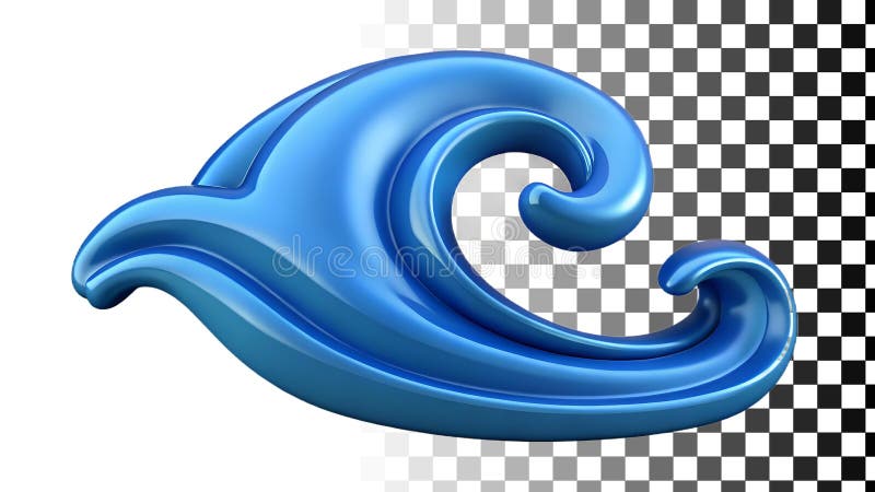 Blue wave crest, ocean wave, sea wave, and water splash png transparent image Generative AI royalty free illustration