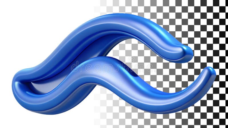 Blue wave curl, ocean wave, water swirl, dynamic motion, fluid design png transparent image Generative AI vector illustration