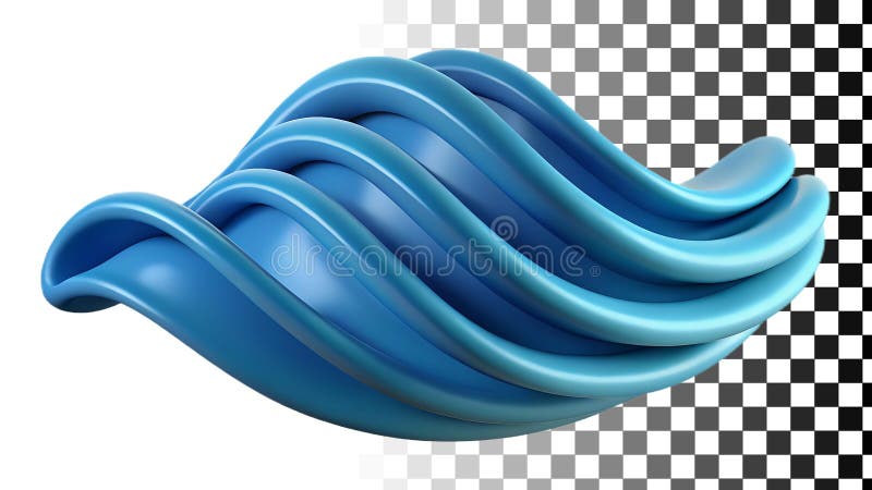 Blue wave, ocean, water and dynamic element png transparent image Generative AI stock illustration